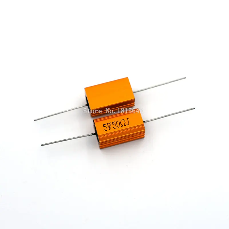 2 шт. RX24 5 Вт 50R 50RJ мощный металлический корпус алюминиевый Золотой резистор