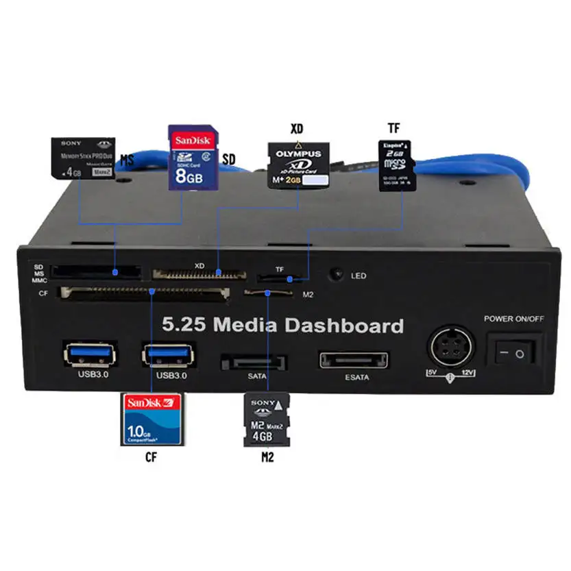 Одежда высшего качества Binmer 5 25 &quotПК медиа панель PCI E порт USB 3 0 HUB все в одной