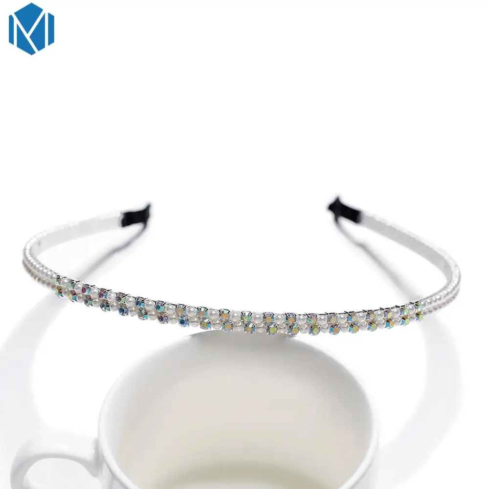 M MISM New Women Girls Korean Fashion Crystal Hair Bands Hoop Bezel Headband Flower Shining Elegant Rhinestone Hair Accessories - Цвет: FG0077B