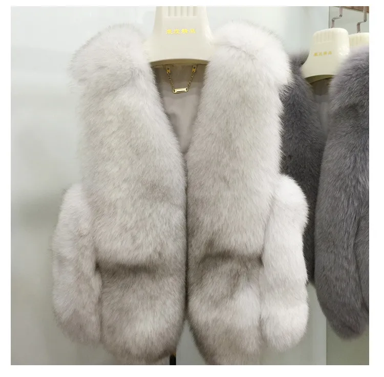 Корейский и японский 100/100 жилет из натурального Лисьего меха, sxy короткий меховой жилет красивый черный осенний меховой жилет