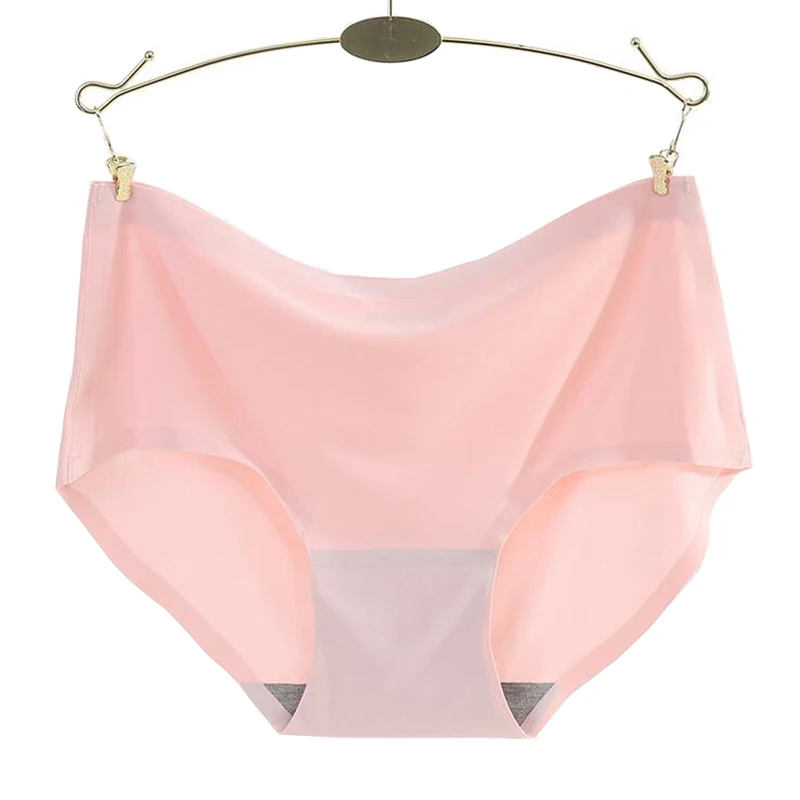 Женское нижнее белье размера плюс Бесшовные дышащие трусы из ледяного шелка