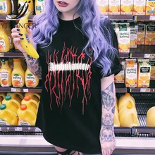 Женская футболка в стиле Instagram контрастных цветов с отражающим