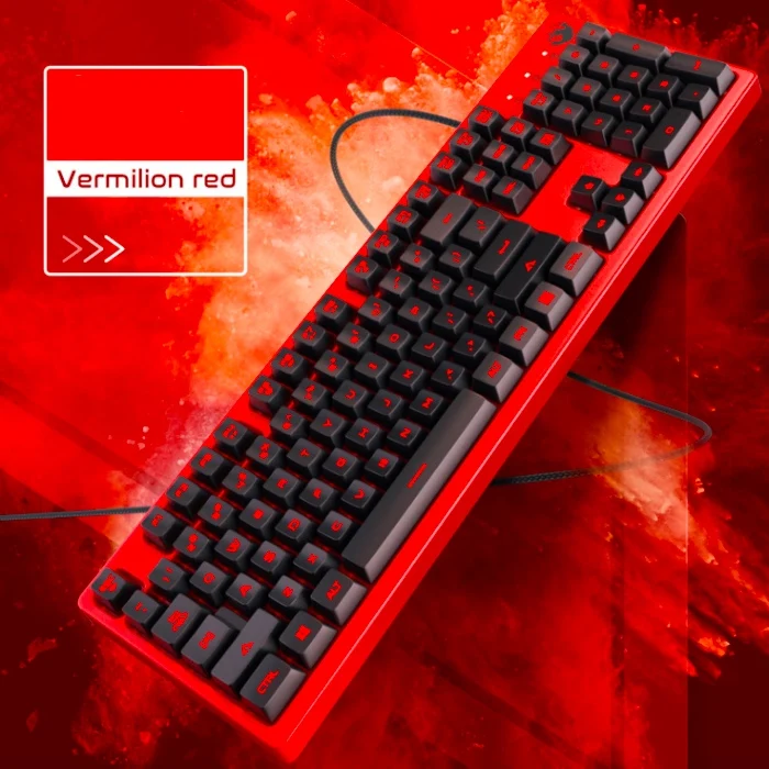 Игровая клавиатура 104 Keycaps Водонепроницаемая Бесшумная клавиатура компьютерная геймерская USB Проводная для настольного ноутбука для домашнего офиса