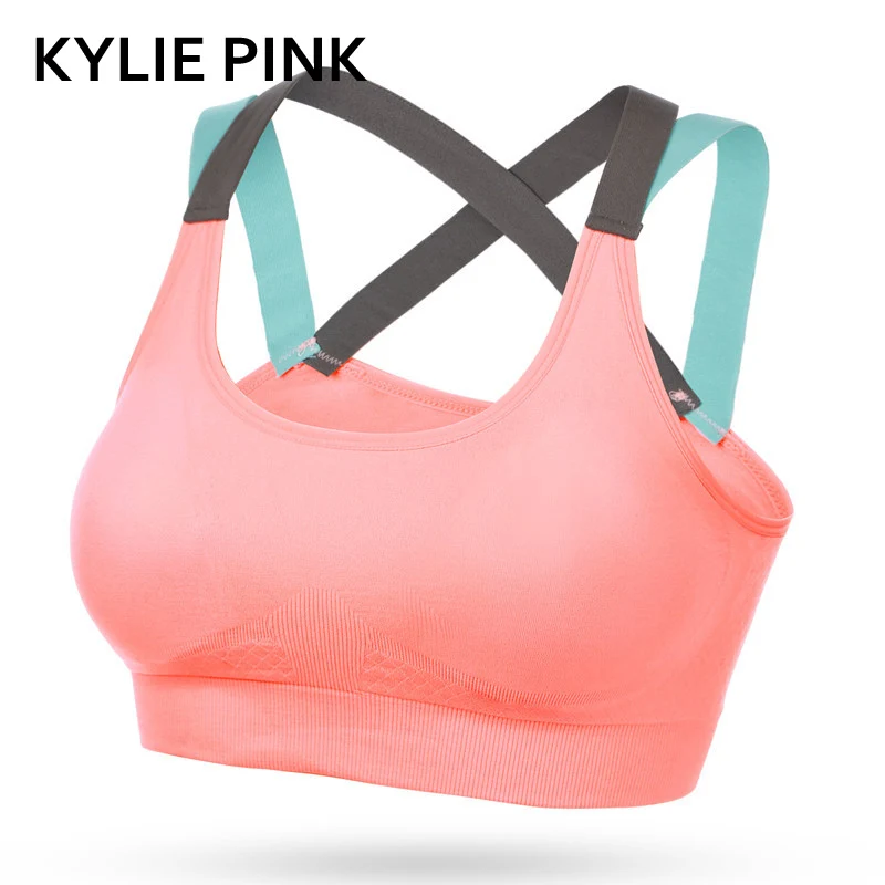 Женский мягкий бюстгальтер KYLIE розовый бесшовный для фитнеса и быстрой