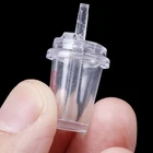 3 шт.лот 1:12 Кукольный Миниатюрный питьевой стакан с соломинкой имитация питьевой пищи чашка для напитков игрушка декоративная модель игрушка