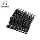 Металлические тонкие U-образные заколки, шпильки с черным покрытием, 50 шт., инструменты для укладки волос, аксессуары для парикмахеров, Шпилька 4,5 см, 5 см, 6 см, 7 см