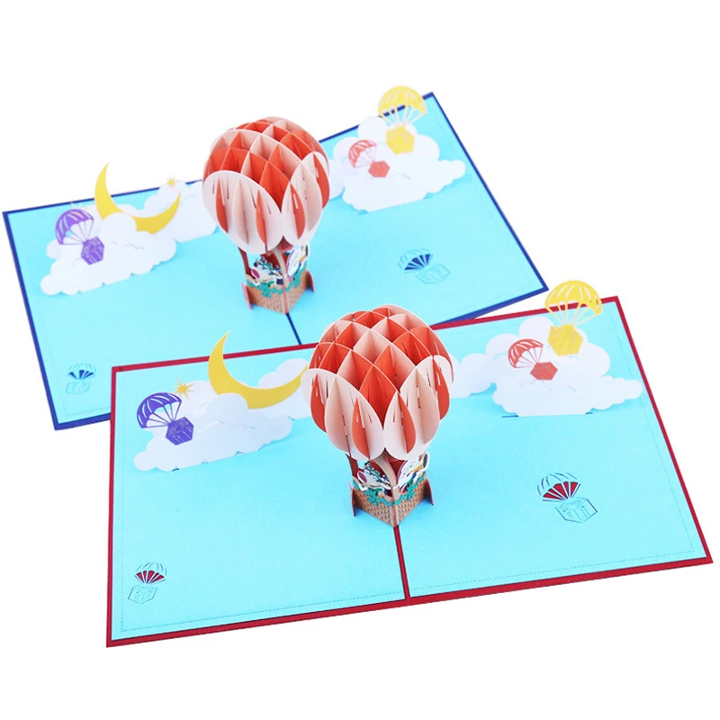 (10 шт./лот) бренд leiso 3D Pop Up ручной работы воздушный шар поздравительная открытка