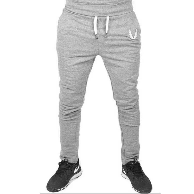 Брюки мужские с вышивкой повседневные длинные спортивные штаны облегающие