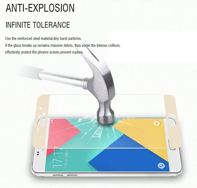 Закаленное стекло с полным покрытием для Samsung galaxy A8s J7 Prime A3 a7 A5 A8 2015 2017 2018 S6 Edge Note 5