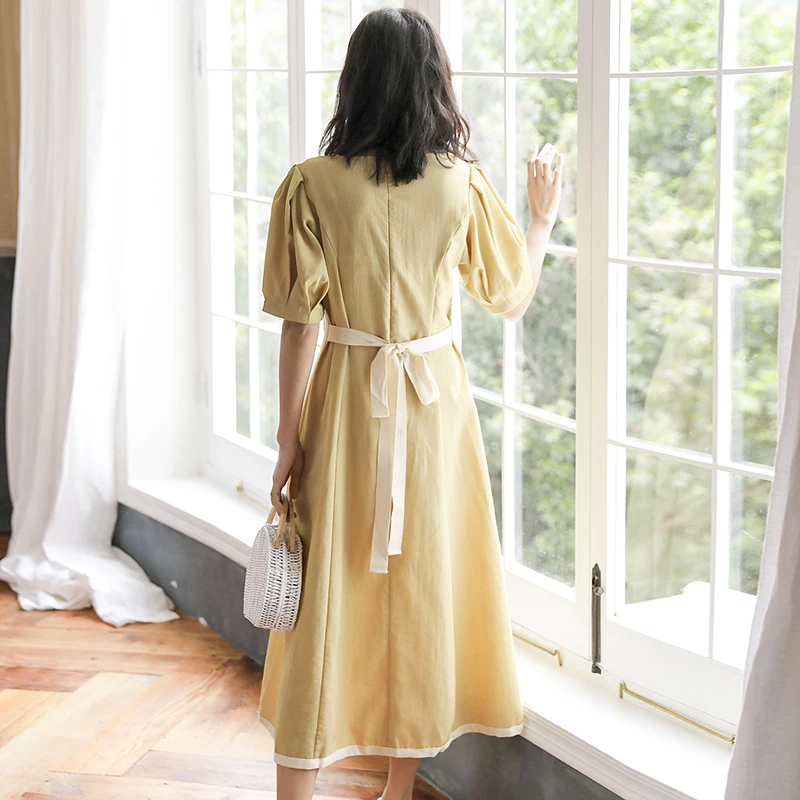 Лето 2019 Новый Повседневное колено платье для женщин элегантное был тонкий в