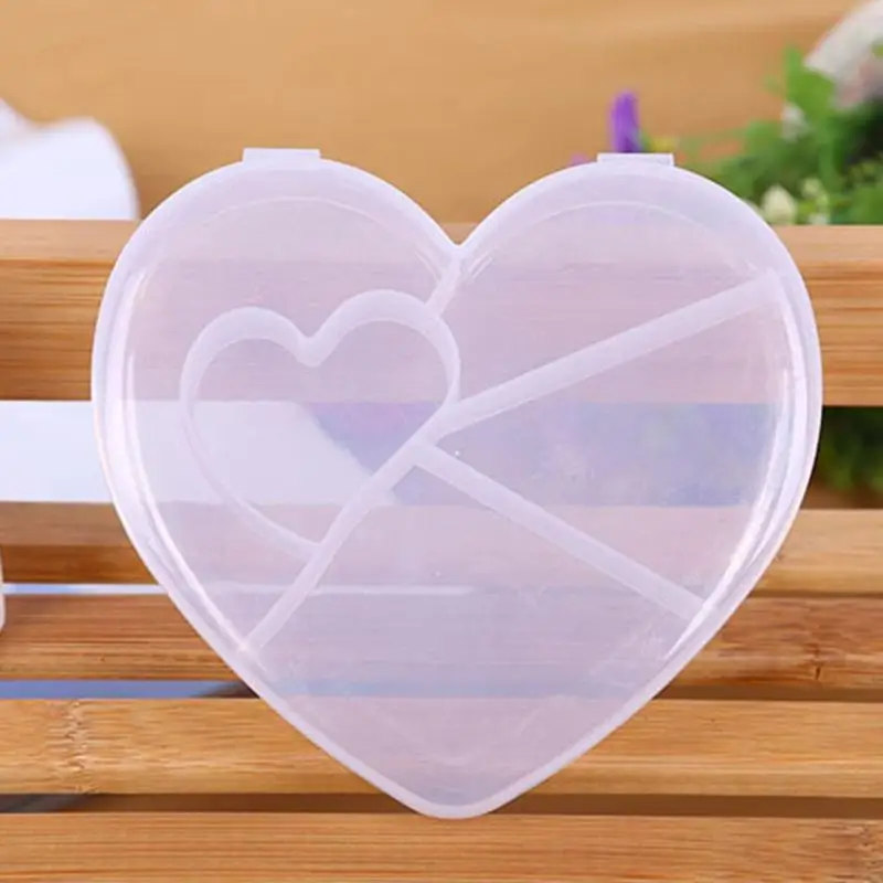 5 сетки ящик из прозрачного пластика сердце любовь коробка для ювелирных изделий