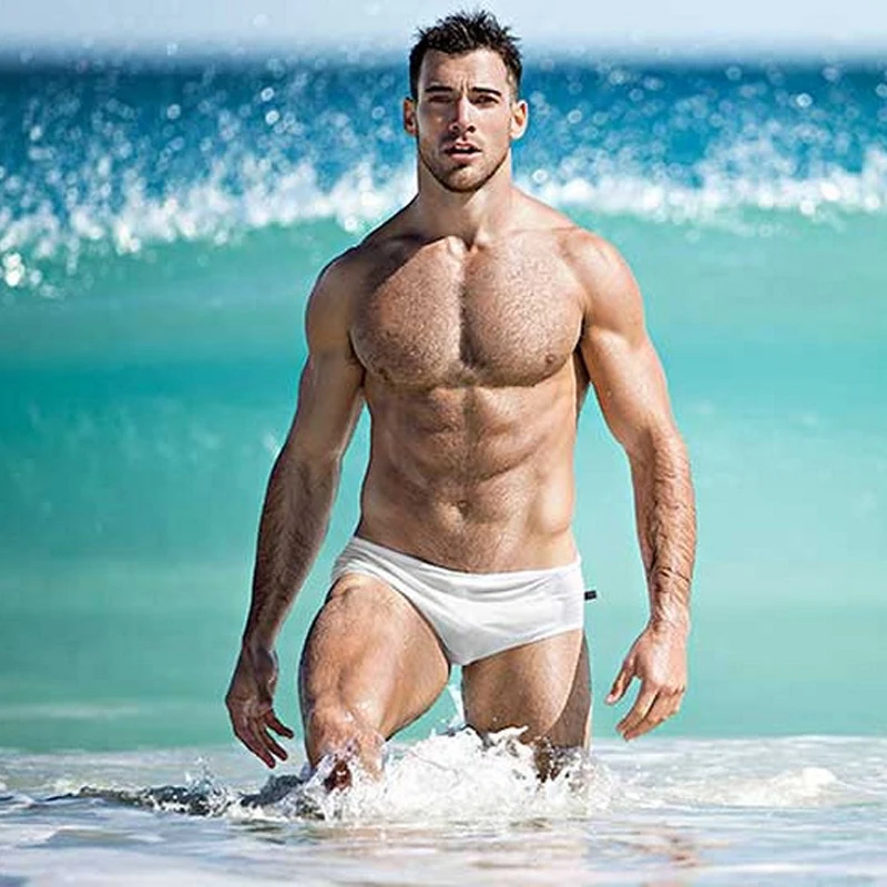 SD303 пикантные однотонные черный красный синий белый купальники Мужской