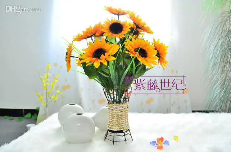 45 см/17 7 дюйма искусственный Шелковый Подсолнух Буш поддельный букет ромашек 14