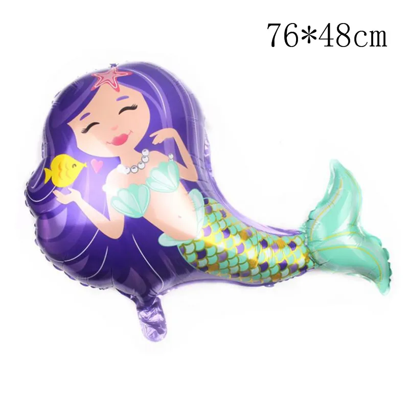 1Pcs purple Chicinlife маленькая Русалочка чашка Тарелка С Днем Рождения шар одноразовая посуда для детского душа день рождения украшение для вечеринки - Цвет: 1Pcs purple