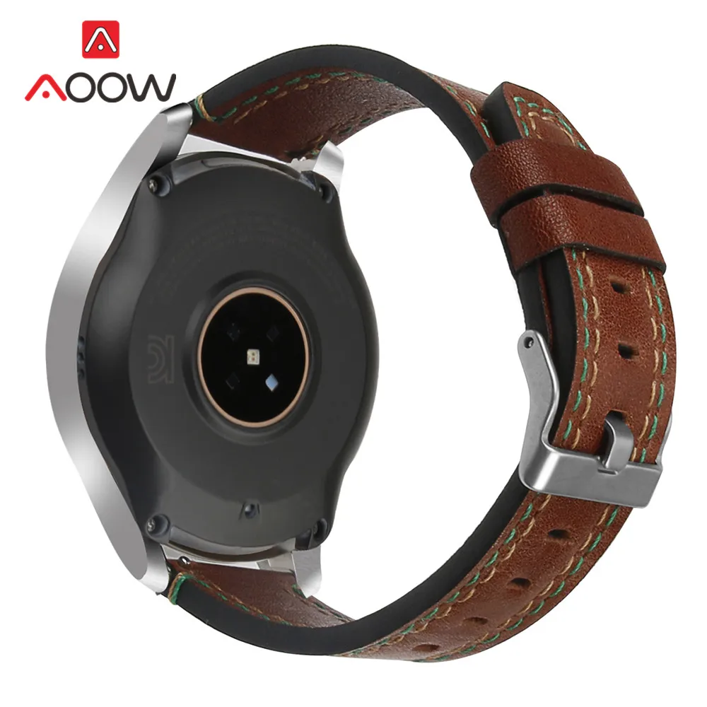 22 мм ремешок из натуральной кожи для samsung Galaxy Watch 46 мм gear S3 huawei GT Amazfit Stratos Pace Line быстросъемный браслет