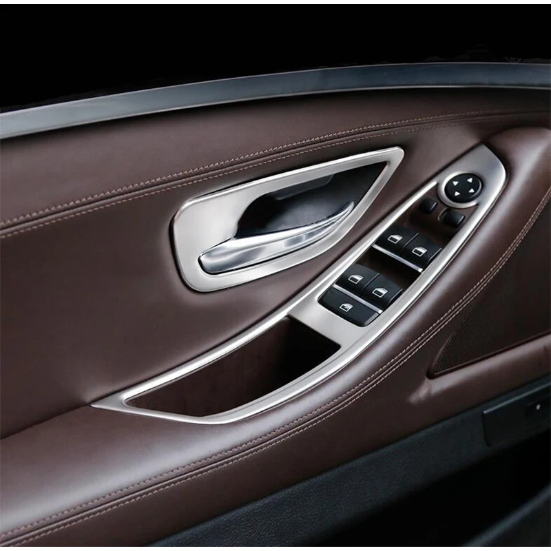 4x нержавеющей двери окна LFT Пуговицы Рамки чехол накладка для BMW 5 серии F10 11 16|frame