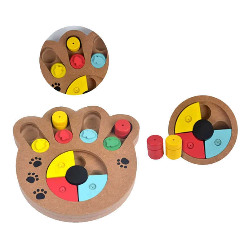 Экономичная древесина для кормушки собак Обучающие игрушки пазлы с когтями IQ