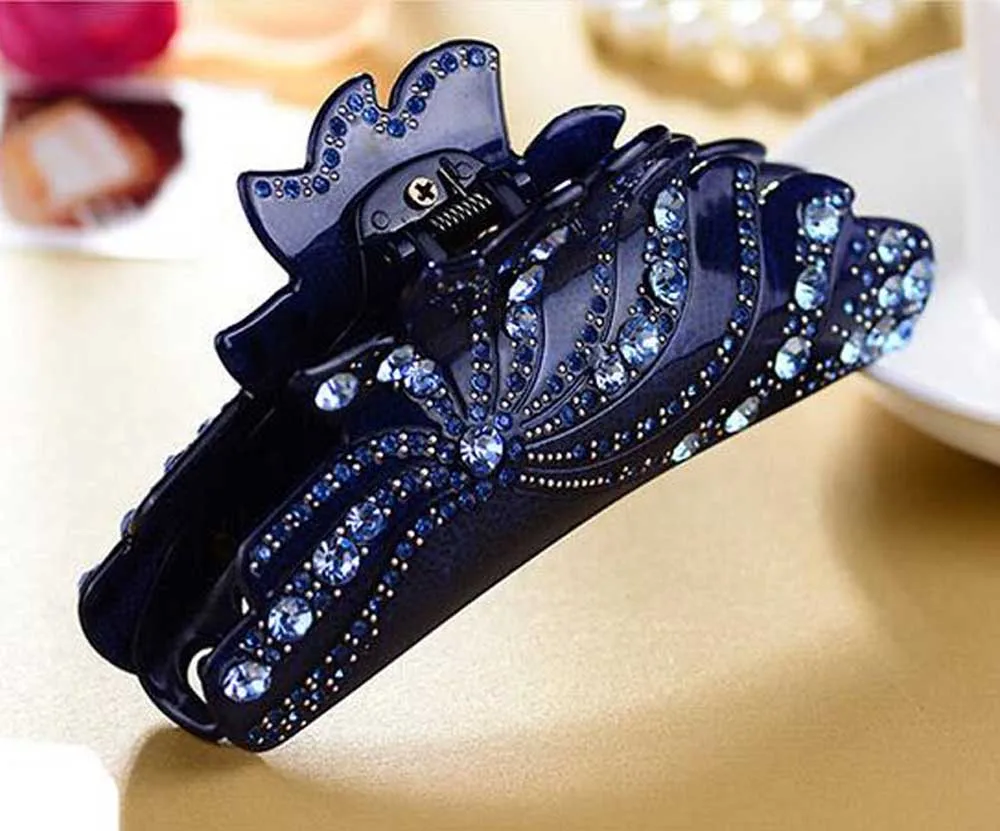 Luxury Acrylic Hair Claws For Women Large Jewelry Rhinestones Girl Hairpin Pins and Clips Crab Clamp Accessaries | Украшения и