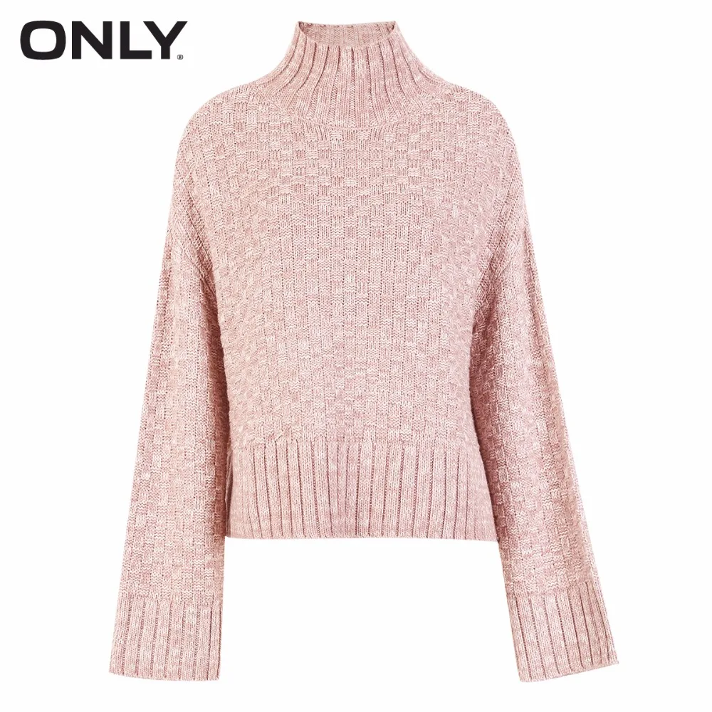 ONLY Women's Loose Fit Check Pattern High-necked Pullover |118313561