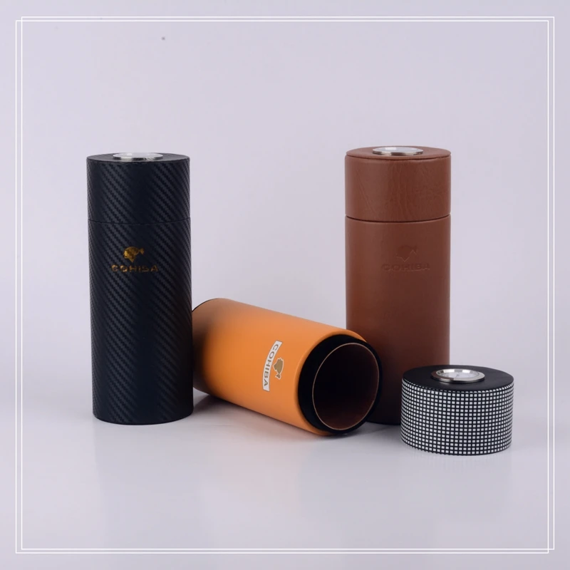 Кожаный чехол для сигар COHIBA футляр с отделкой из испанского кедра дорожная
