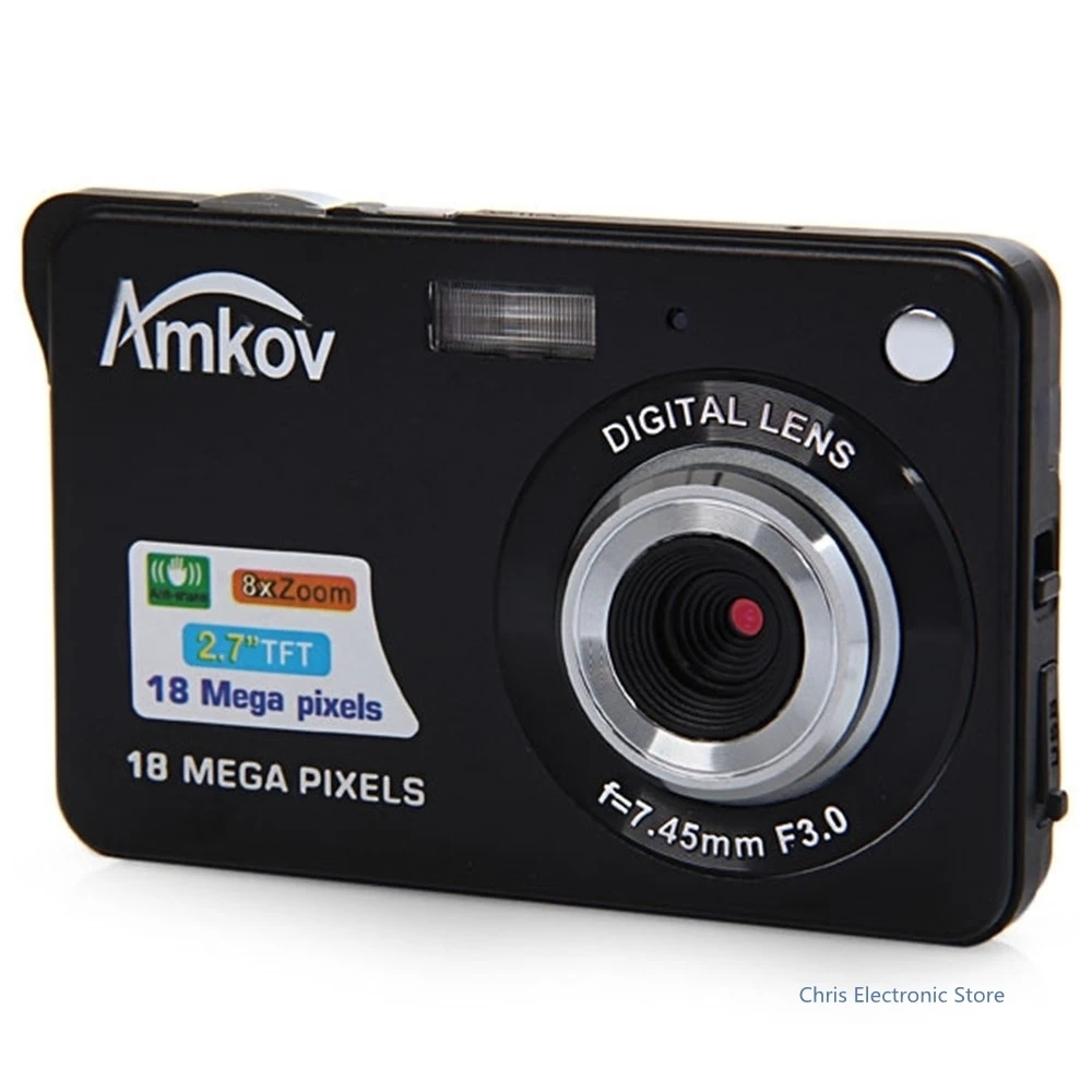 [Подлинный] Amkov CDC3 2.7 дюймов TFT HD Экран 18.0MP CMOS 3.0MP Anti-Shake цифрового видео Камера с 8X