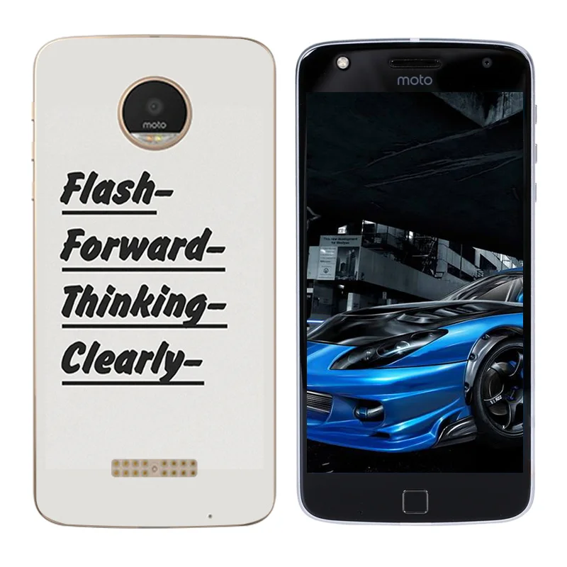 Phone Shell for Motorola Moto Z Play Soft Silicone Black Letters Printing TPU Case Back Cover |