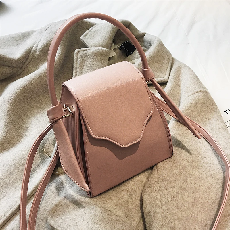 

BENVICHED Ladies' pu leather bucket bag 2022 spring women fashion bow pure color pink handbag Inclined single shoulder bag c473