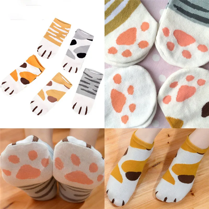 1 пара короткие носки с кошачьими лапами|short ankle socks|socks cuteankle socks |