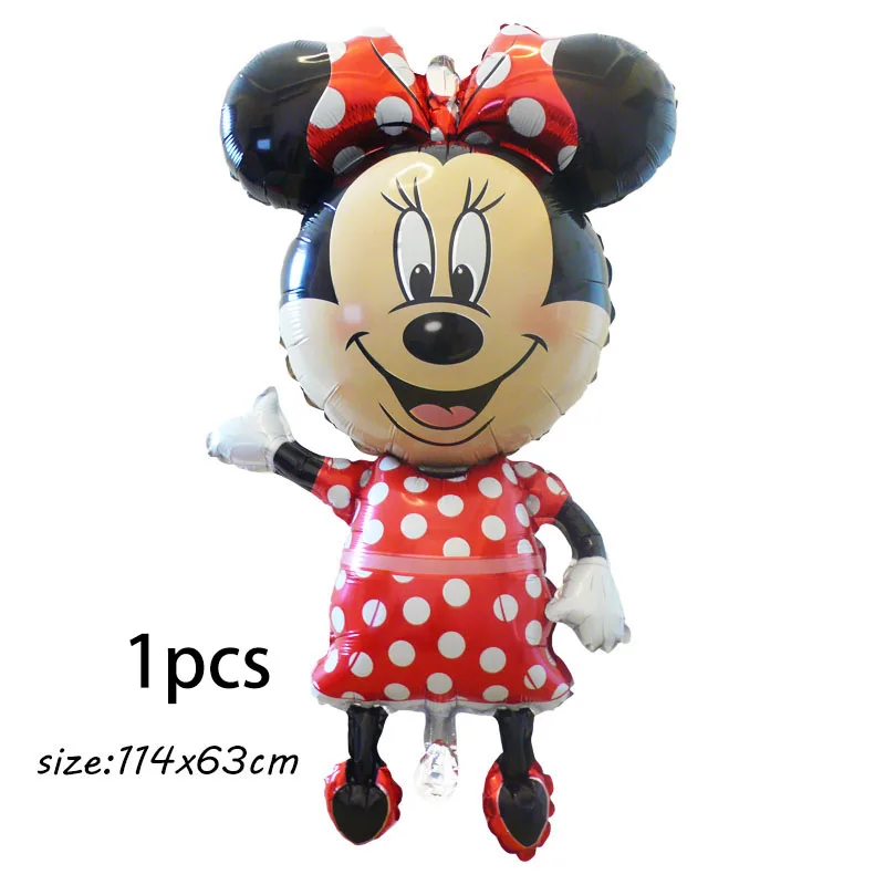 red minnie Гигантские 114 см воздушные шары в форме Микки, Минни мультфильм день рождения украшения гелиевые шары для детей день рождения Декор Классические игрушки - Цвет: red minnie