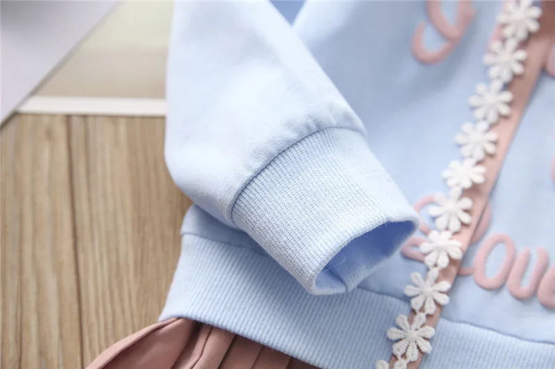 Children Spring Autumn Girl Hoodies Stitch Dress Cotton Cute Kids Dresses for Sweatshirts Clothing Child Clothes | Детская одежда и