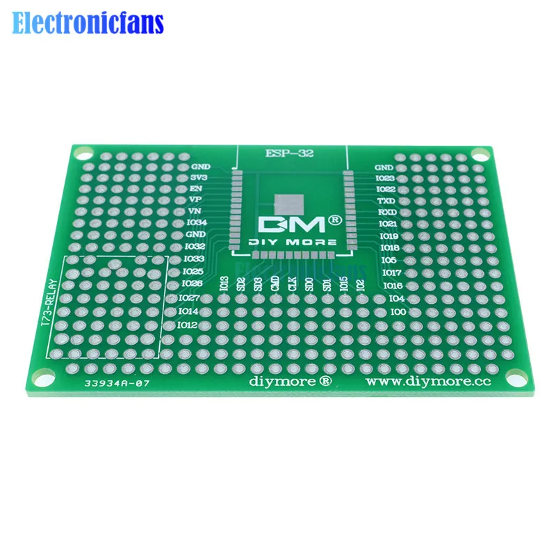 Двухсторонняя Прототипная печатная плата 5x7 см 50x70 мм макетная для Arduino Relay ESP8266 Wi Fi