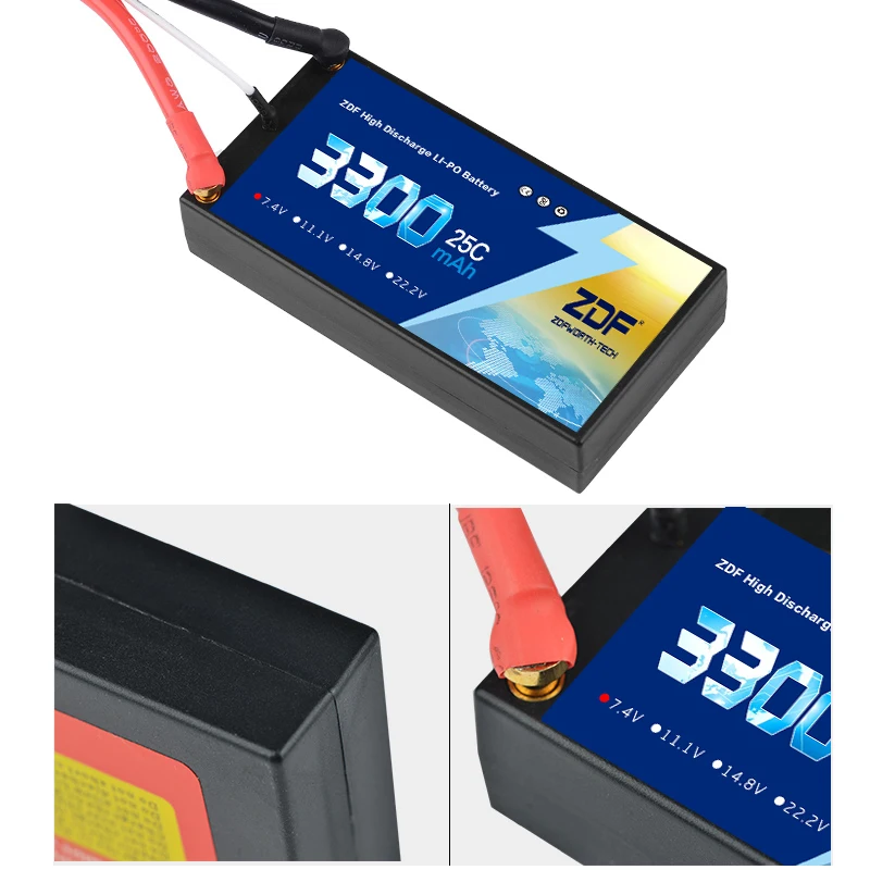 ZDF RC Car Lipo Battery 2S 2P 7 4 В 3300 мАч 25C Max 50C Жесткий Чехол для Airplane Traxxas автомобильный