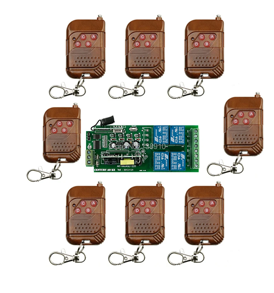 Беспроводной релейный приемник 85-250 В, 4 канала, 10 А