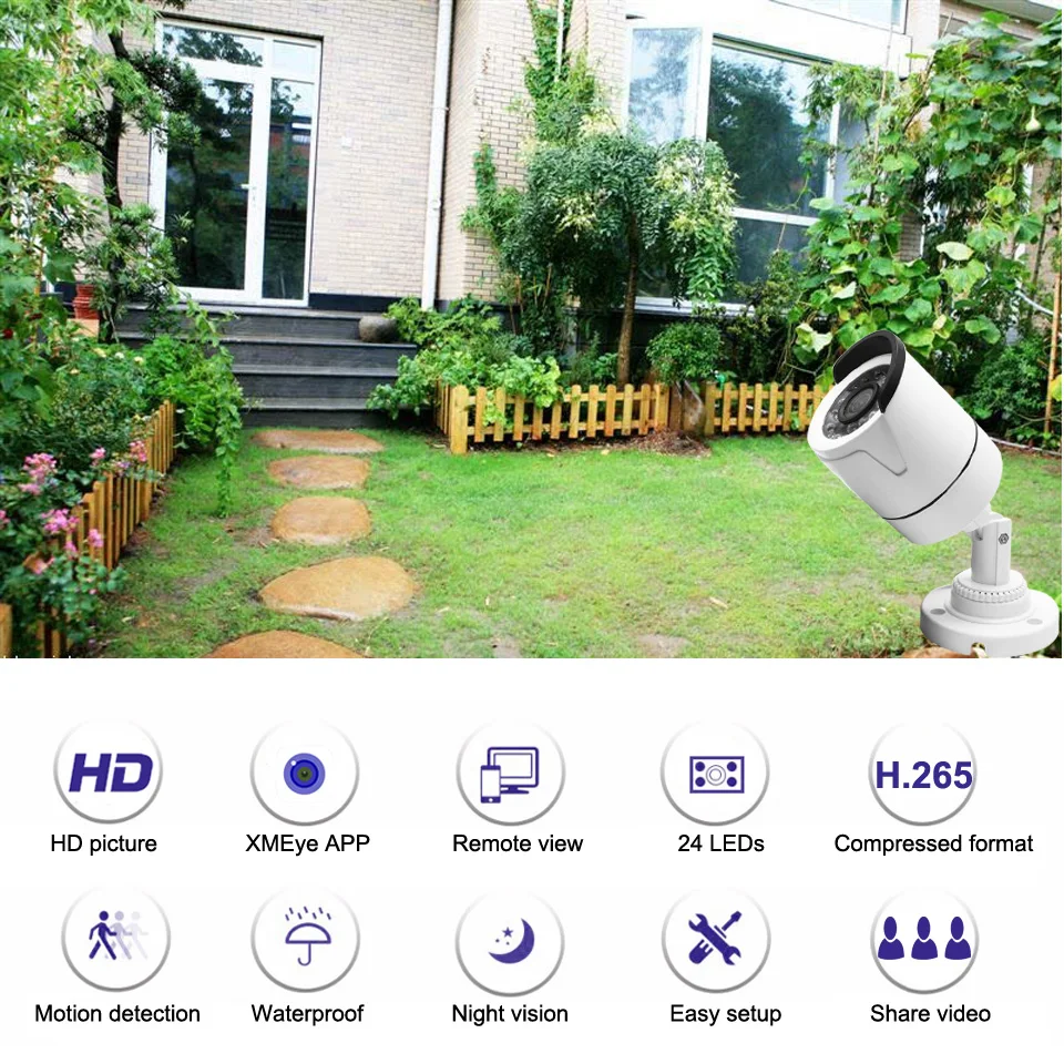 1080P IP камера 2.0MP наружная HD 3MP 4MP 5MP камера IP CCTV камера видеонаблюдения Система безопасности водонепроницаемая IP камера ONVIF H.265
