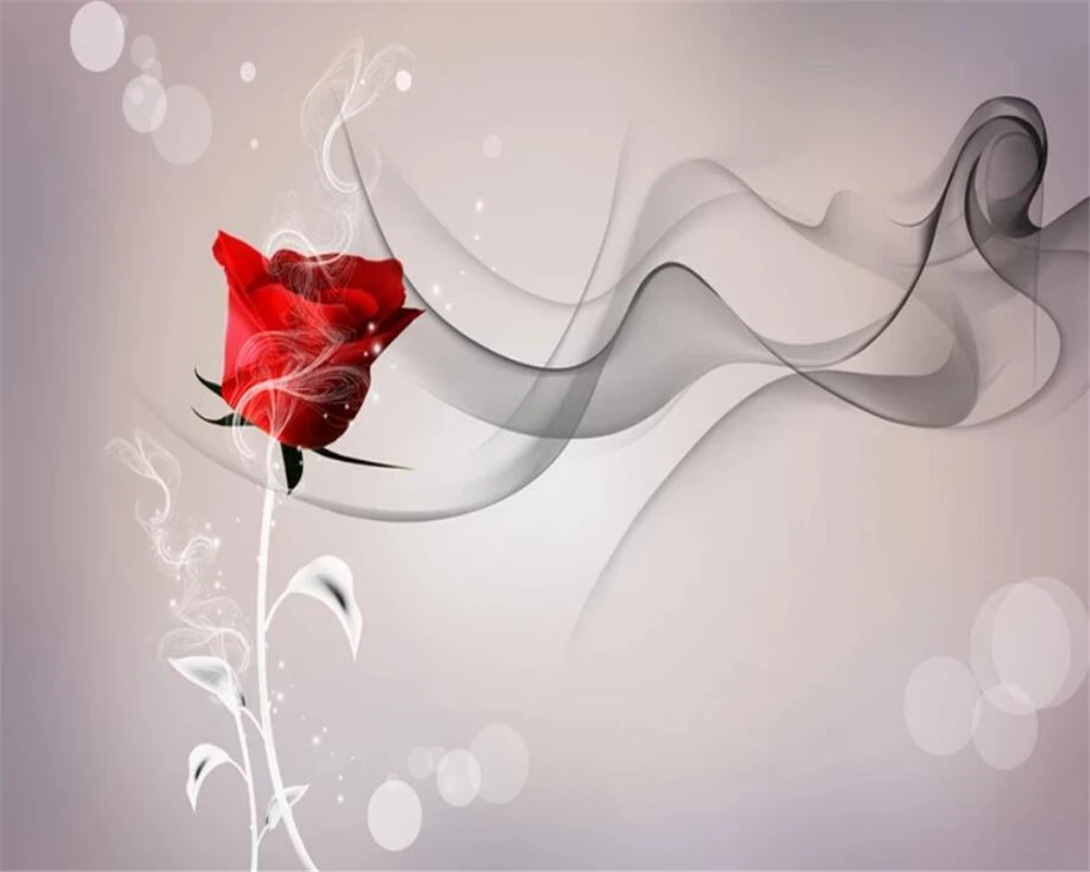 wellyu Custom large mural 3D living room bedroom обои background wall paper rose smoke papel de parede wallpaper for walls 3 d |