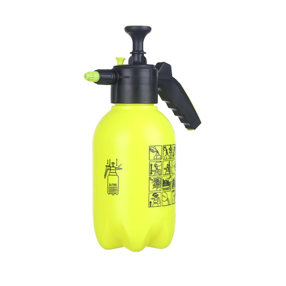 Желтый ручной опрыскиватель 2л растительный цветочный полив горшок спрей