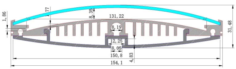 Большой и широкий подвесной алюминиевый светодиодный профиль для парковки