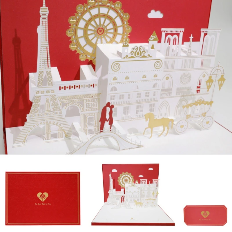 3D Creative Card Birthday Wishes Best For Piano Music Stereo Paper Postcards Pop Up Tickets Express Artifact | Дом и сад