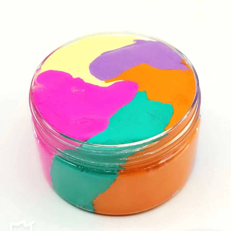 100ml Rainbow Color Slime Plasticine DIY Fluffy Stress Relief Toy Interesting Toys Gift Kids Anti | Игрушки и хобби
