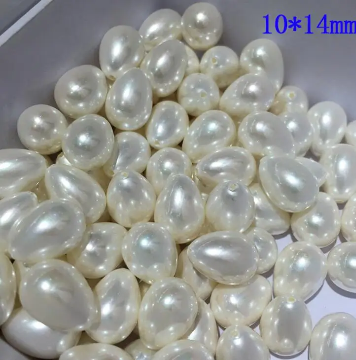 Оптовая продажа натуральных шариков ракушек в форме капли воды с полуотверстием