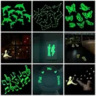 Светящийся мультяшный переключатель наклейки светится в темноте, флуоресцентная наклейка с Луной и звездами, украшение детской комнаты, Декор для дома