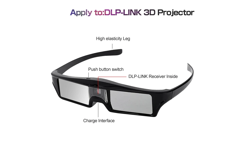 ELECTSHONG DLP 3D очки с активным затвором для Optoma Epson/sony LG acer DLP-LINK проекторы Gafas 3D Optoma DLP Link 3D очки