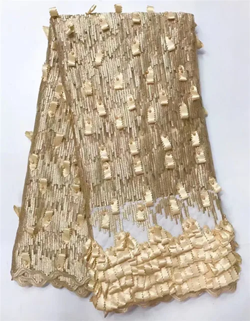 

Wholesale High Quality Unique Embroidered Design French Lace Dress Latest High Discount African Guipure Lace Fabric