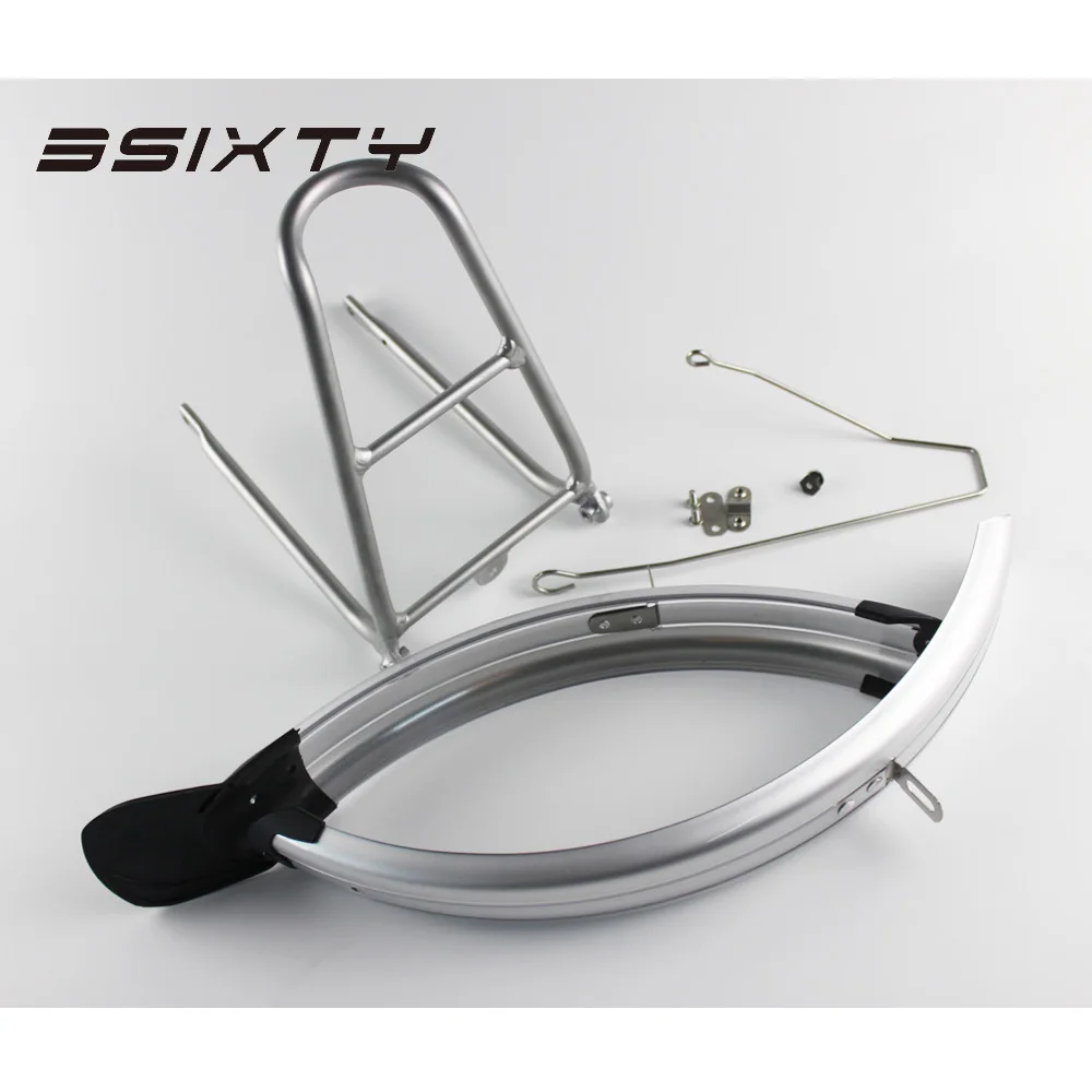 Silver Mudguard Kit 3SIXTY Велосипедное крыло для велосипеда Brompton переднее и заднее крыло комплект с Q стойкой серебро - Цвет: Silver Mudguard Kit