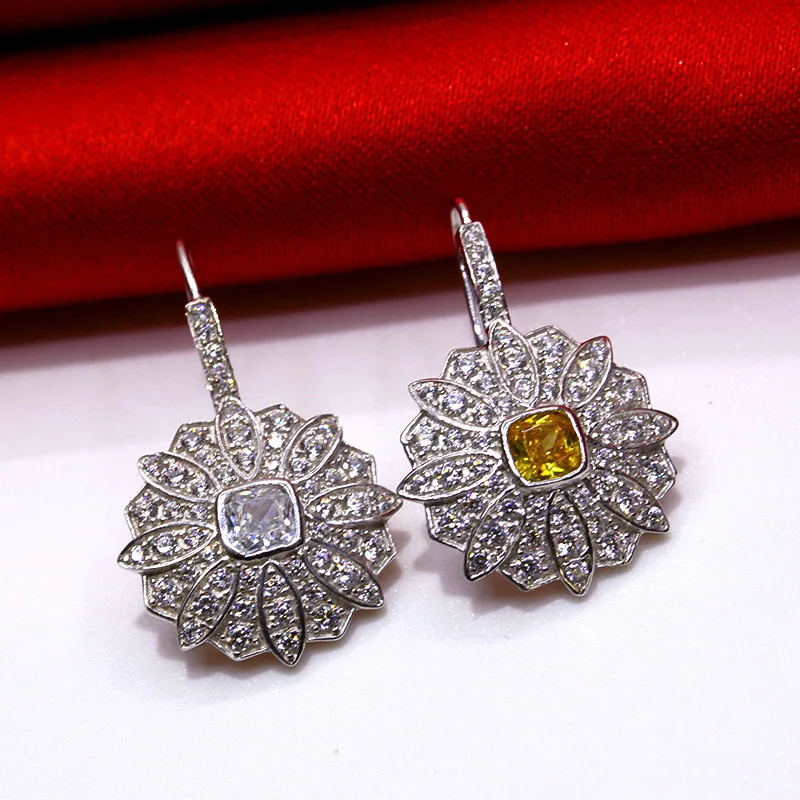 Женские серьги подвески из серебра 925 пробы с гравировкой звезд LD314|earrings for|drop