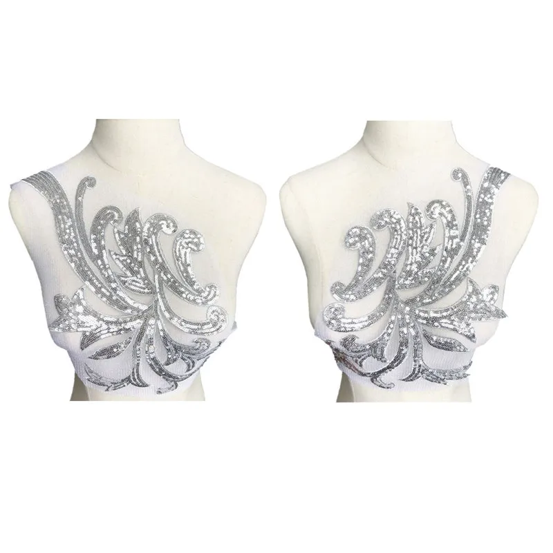 2 шт. серебристые кружевные блестки 46 см | Дом и сад