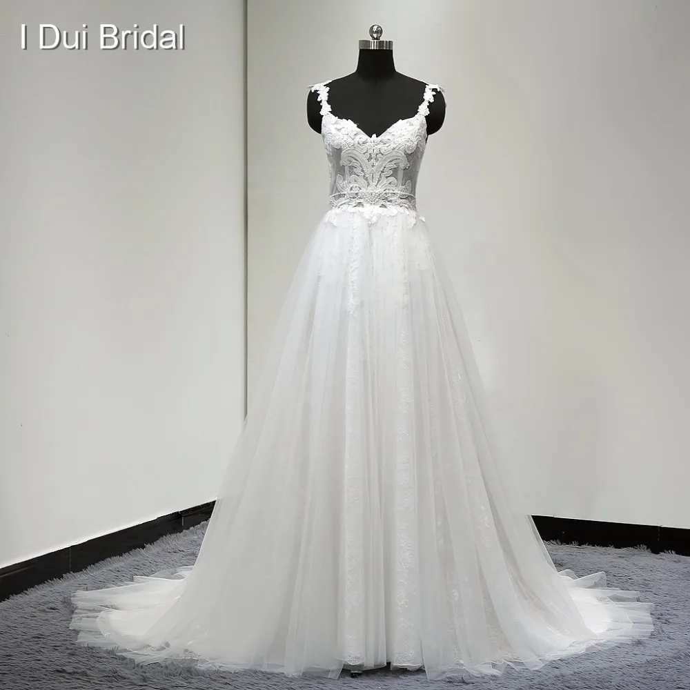 ТРАПЕЦИЕВИДНОЕ настоящее свадебное платье легкий пляжный стиль новый вес