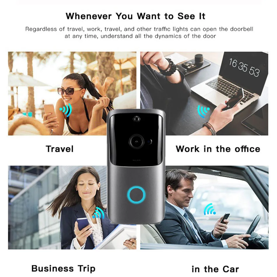 720P Doorbell with Camera wifi Wireless Waterproof Door Bell IR Alarm Motion Detected Smart IP Video Intercom APP Remote Control