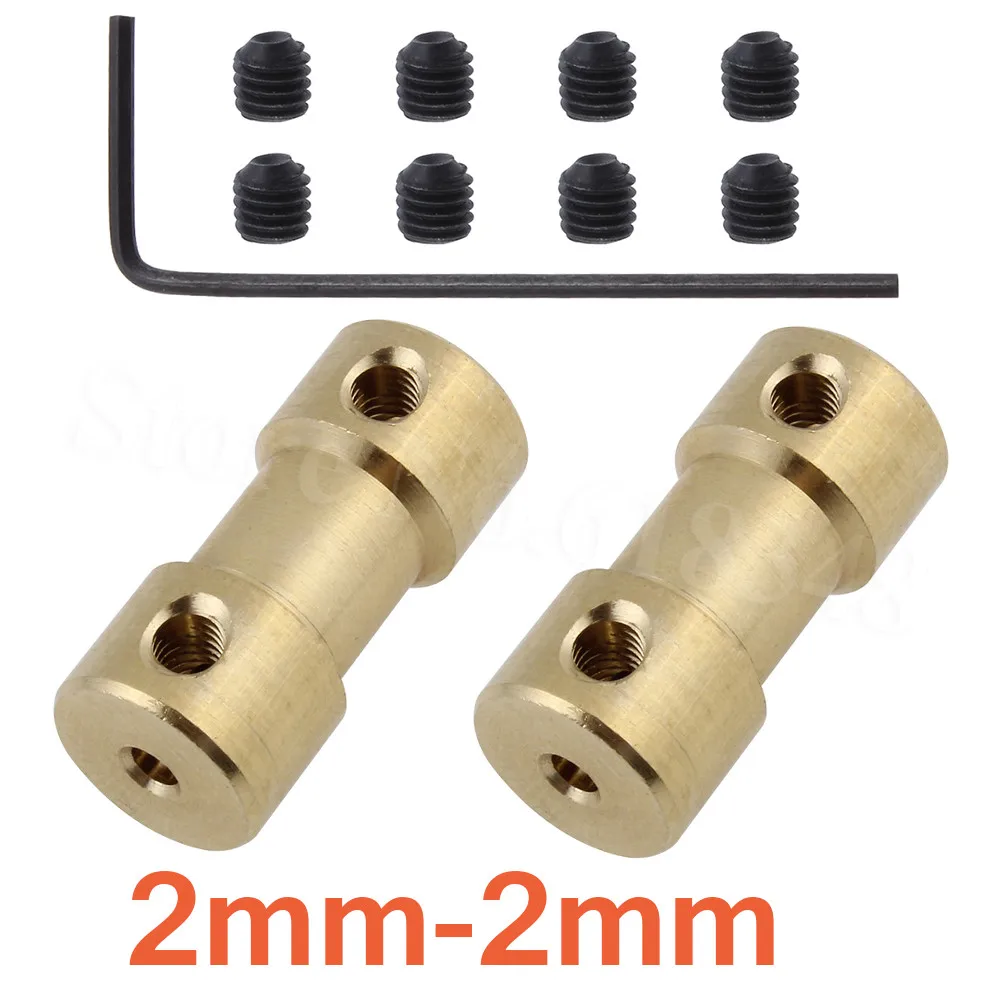 2mm-2mm 2 шт./лот 24 размера вал двигателя Соединительная муфта Соединительный рукав адаптер латунный Трансмиссия шарнир для RC лодки автомобиля самолета DIY - Цвет: 2mm-2mm