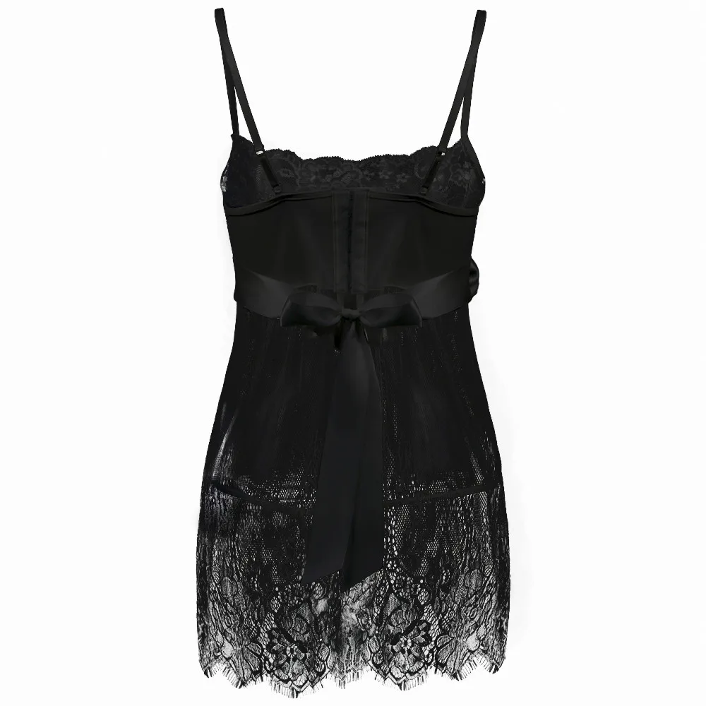 Camisola de Dormir Feminino прозрачное кружевное платье-комбинация с аппликацией, ночная сорочка, летняя женская пижама на бретельках, новая сексуальная ночная рубашка